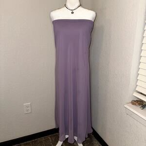 Alex Evenings Maxi Dress Women Medium Lavender Chiffon Strapless Cocktail Formal